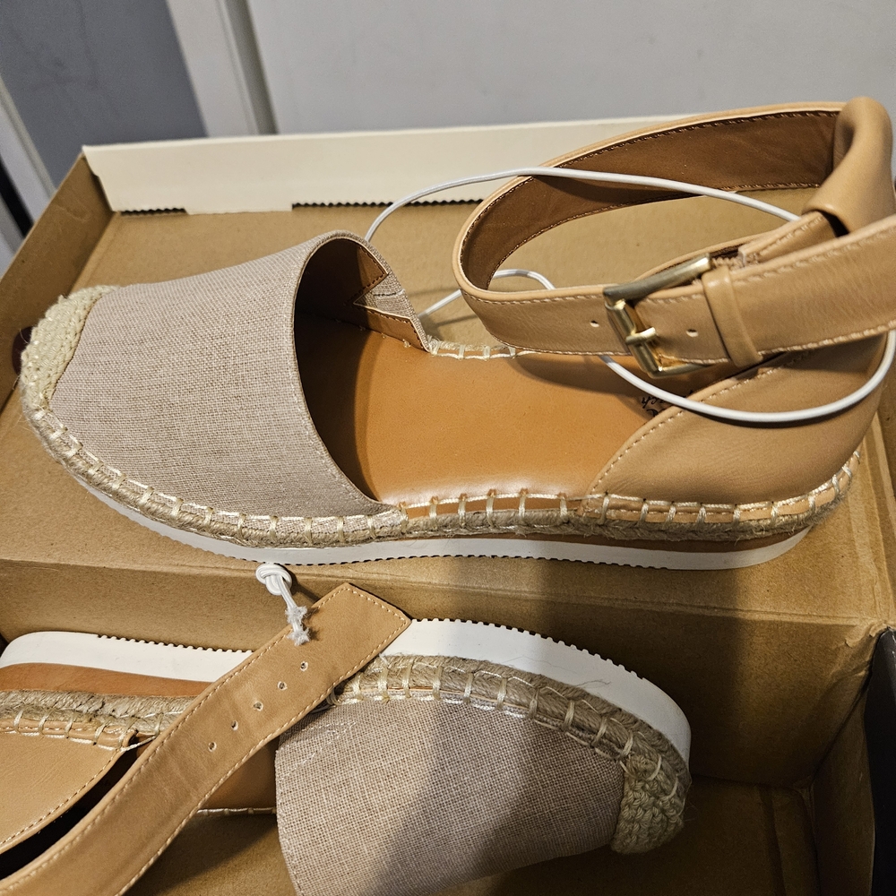 a.n.a Tan and Cream Espadrille Sandals